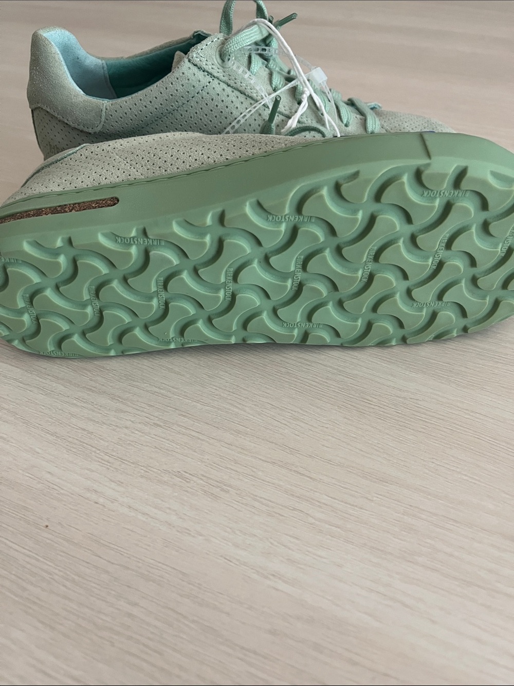Birkenstock Mint Green Lace-Up Perforated Sneakers - Picture 13 of 17